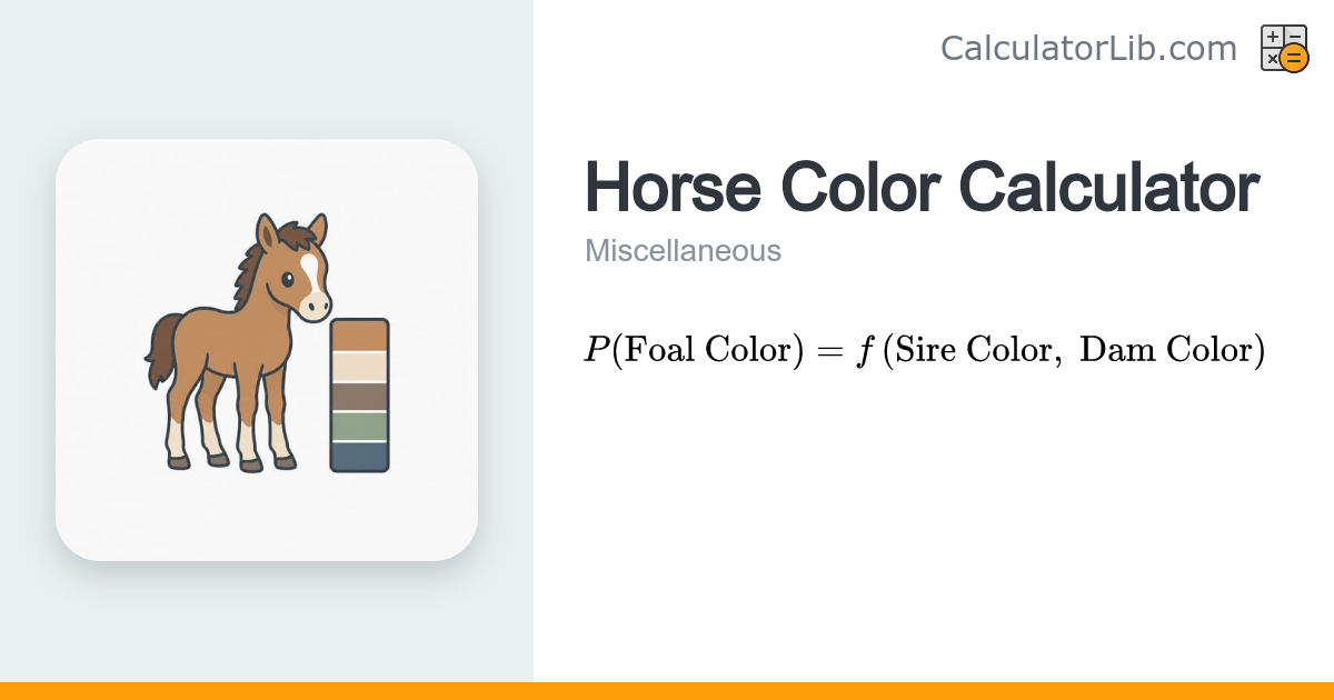 Horse Color Calculator – Predict Foal Coat Colors - CalculatorLib