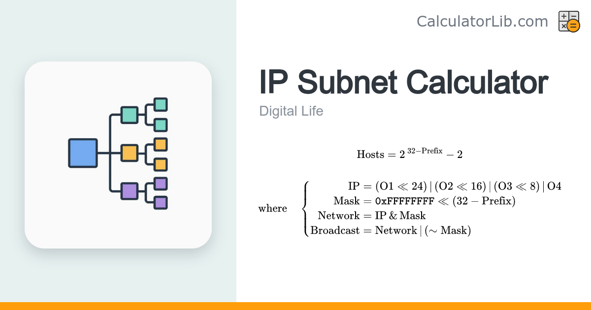 IP Subnet Calculator — CIDR, Mask & Host Count - CalculatorLib