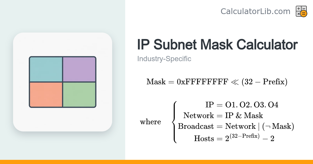 IP Subnet Calculator — CIDR, Hosts & Network Range - CalculatorLib