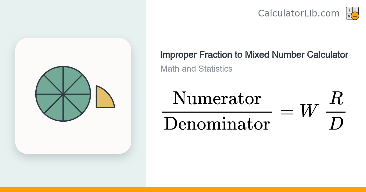 Improper Fraction to Mixed Number Calculator - CalculatorLib
