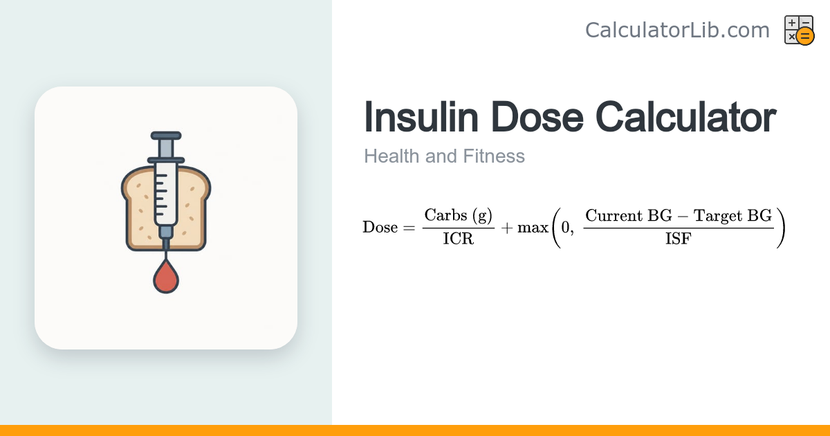 Insulin Dose Calculator | Meal + Correction Bolus - CalculatorLib