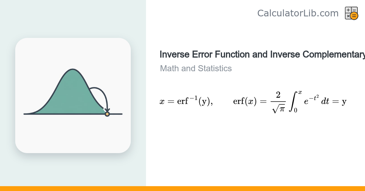 Inverse Error Function (erf^-1, erfc^-1) Calculator - CalculatorLib