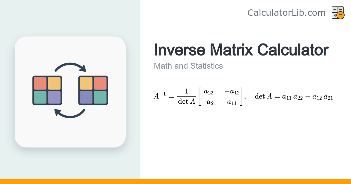 Inverse Matrix Calculator — 2×2 and 3×3 - CalculatorLib