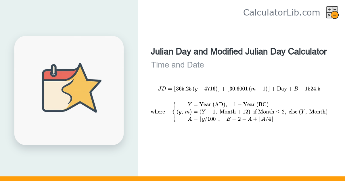 Julian Day and Modified Julian Day Calculator - CalculatorLib