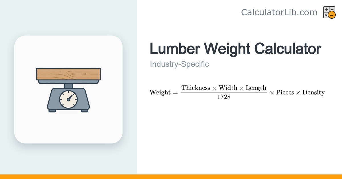 Lumber Weight Calculator | Wood Board Weight - CalculatorLib