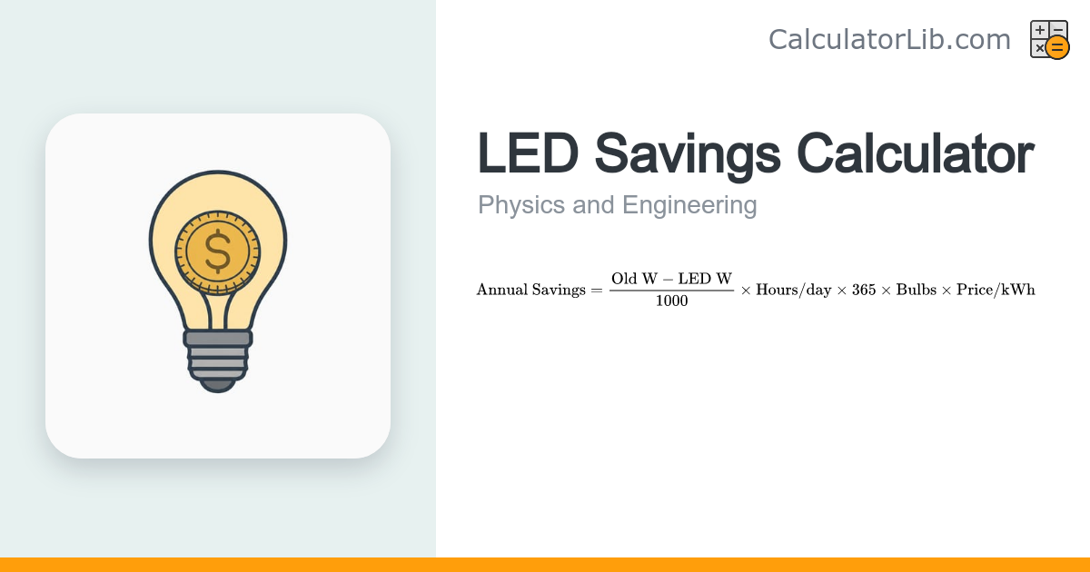 LED Savings Calculator – Switch to LED Cost Savings - CalculatorLib