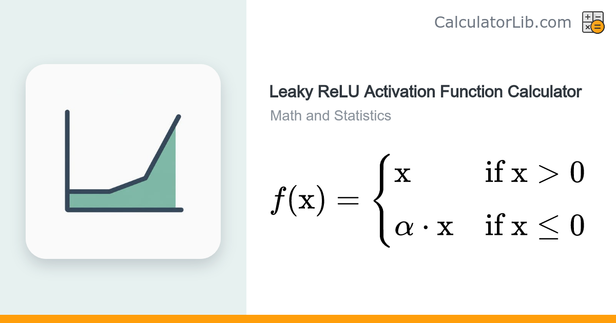 Leaky ReLU Activation Function Calculator (with Graph) - CalculatorLib