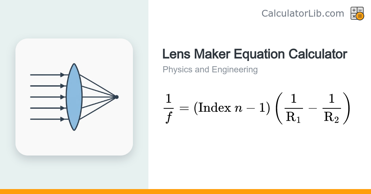 Lens Maker Equation Calculator | Focal Length - CalculatorLib
