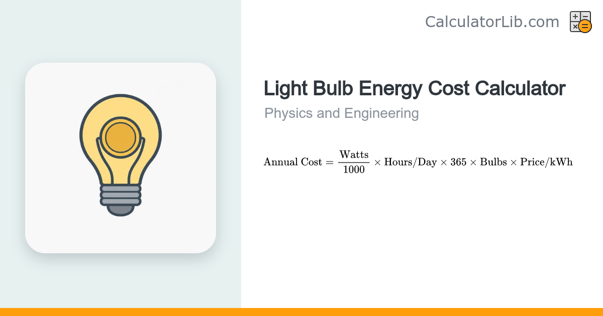 Light Bulb Energy Cost Calculator - CalculatorLib