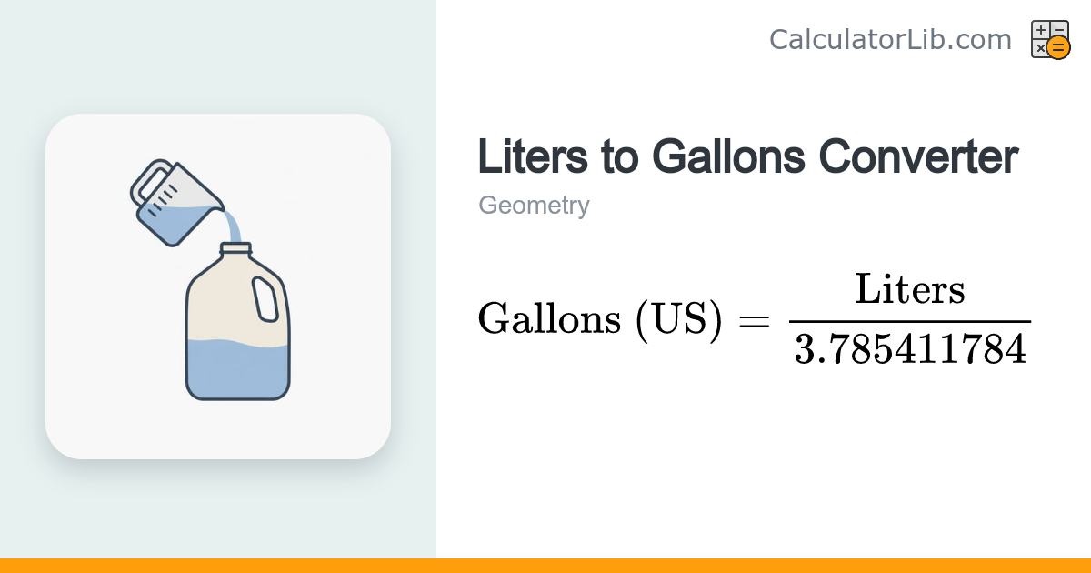 Liters to Gallons Converter | L to gal Calculator - CalculatorLib