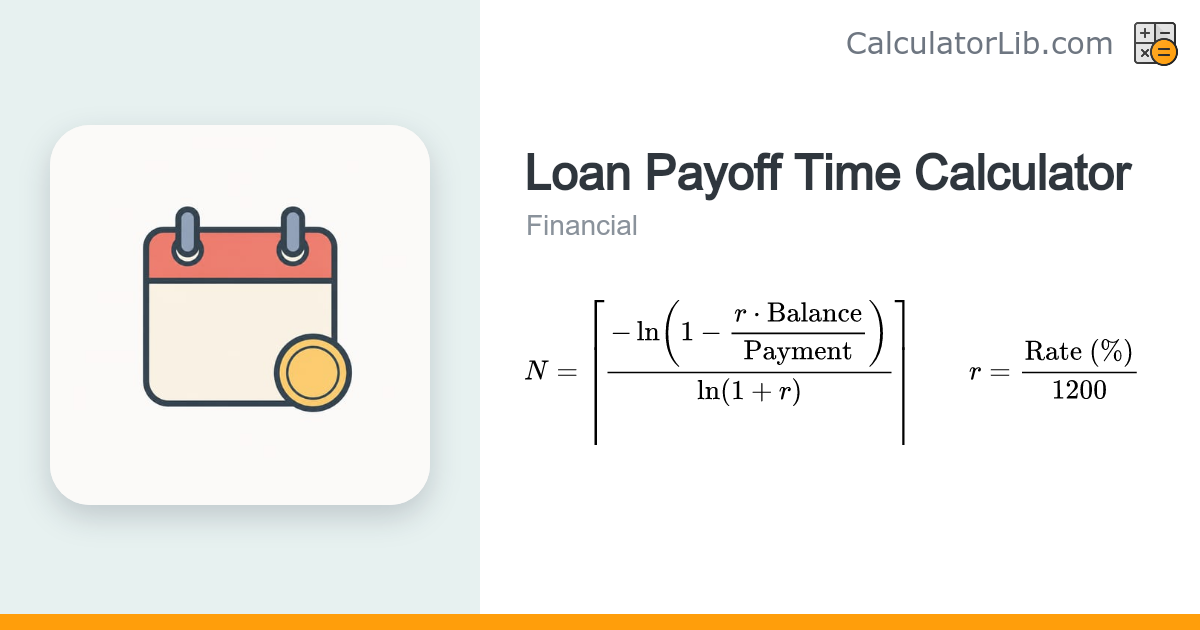 Loan Payoff Time Calculator — Months to Pay Off - CalculatorLib