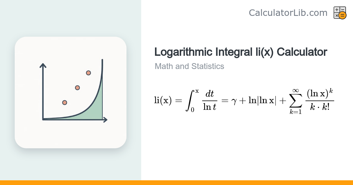 Logarithmic Integral li(x) Calculator | Number Theory - CalculatorLib