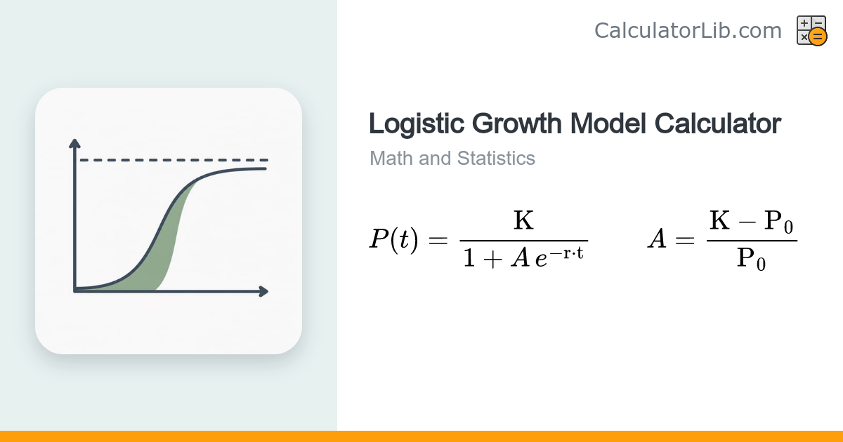 Logistic Growth Model Calculator | P(t)=K/(1+Ae^-rt) - CalculatorLib