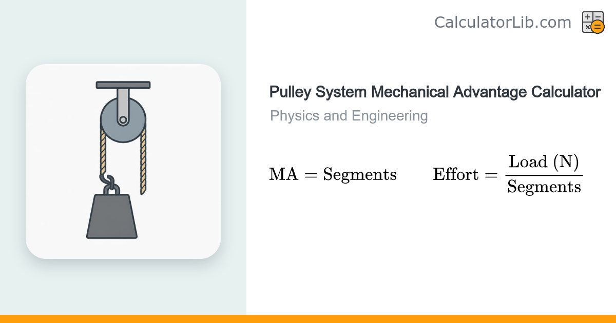 Pulley System Mechanical Advantage Calculator - CalculatorLib