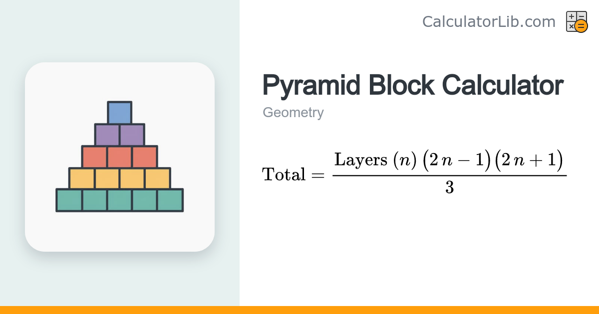 Pyramid Block Calculator - Stepped Square Pyramid - CalculatorLib