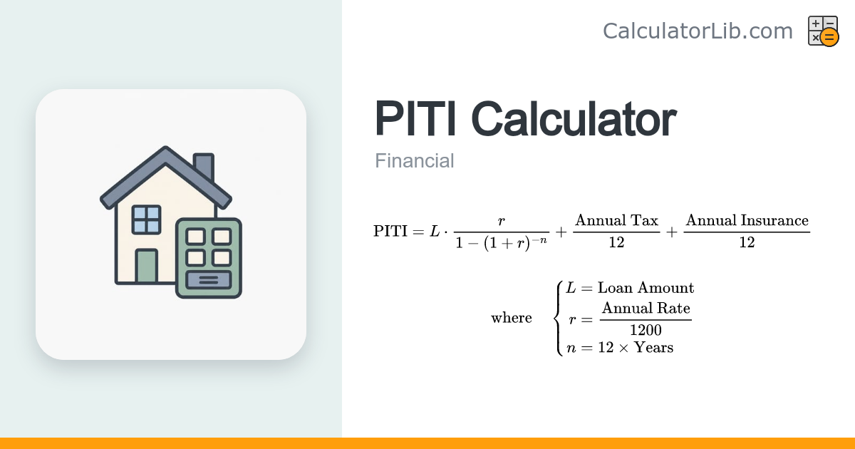 PITI Calculator - Monthly Mortgage Payment - CalculatorLib
