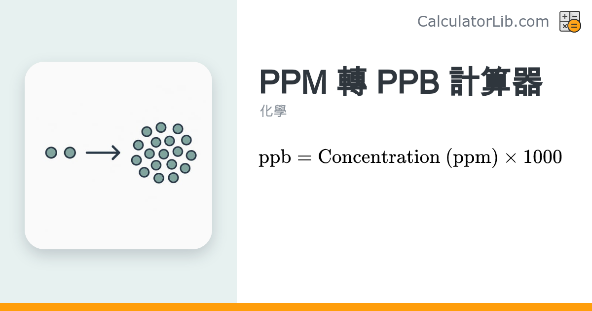 PPM 轉 PPB 計算器｜ppm 換算 ppb 線上工具 - CalculatorLib