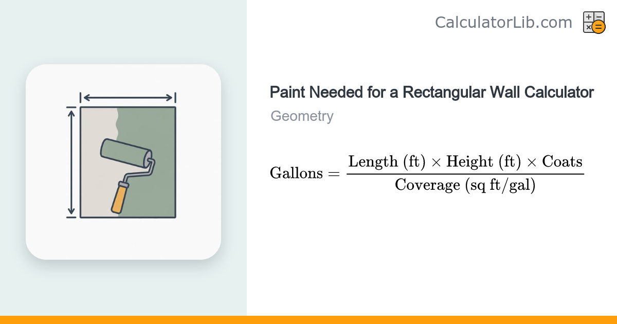 Paint Needed for a Rectangular Wall Calculator - CalculatorLib