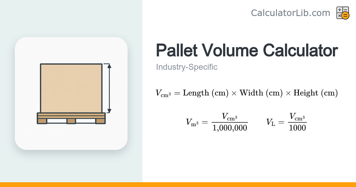 Pallet Volume Calculator - Cubic Meters & Liters - CalculatorLib