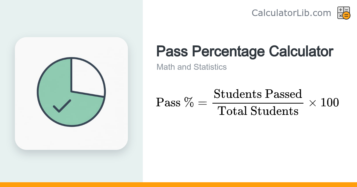 Pass Percentage Calculator - Find Pass Rate Instantly - CalculatorLib