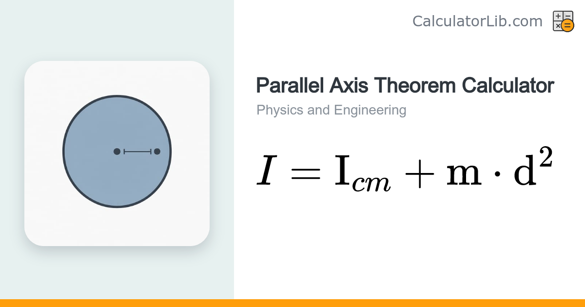 Parallel Axis Theorem Calculator | I = I_cm + m·d² - CalculatorLib