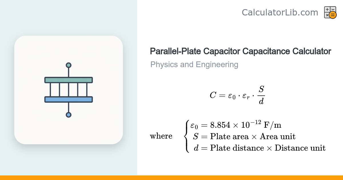 Parallel-Plate Capacitor Capacitance Calculator - CalculatorLib