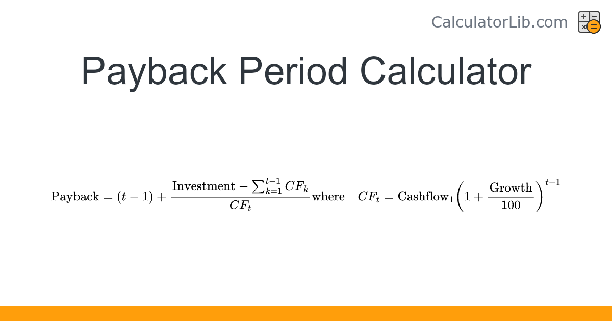Payback Period Calculator – Simple & Discounted - CalculatorLib