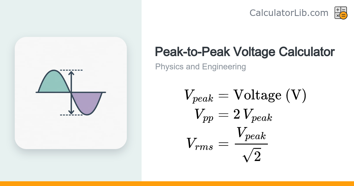 Peak-to-Peak Voltage Calculator | Vpp, Vpeak & Vrms - CalculatorLib