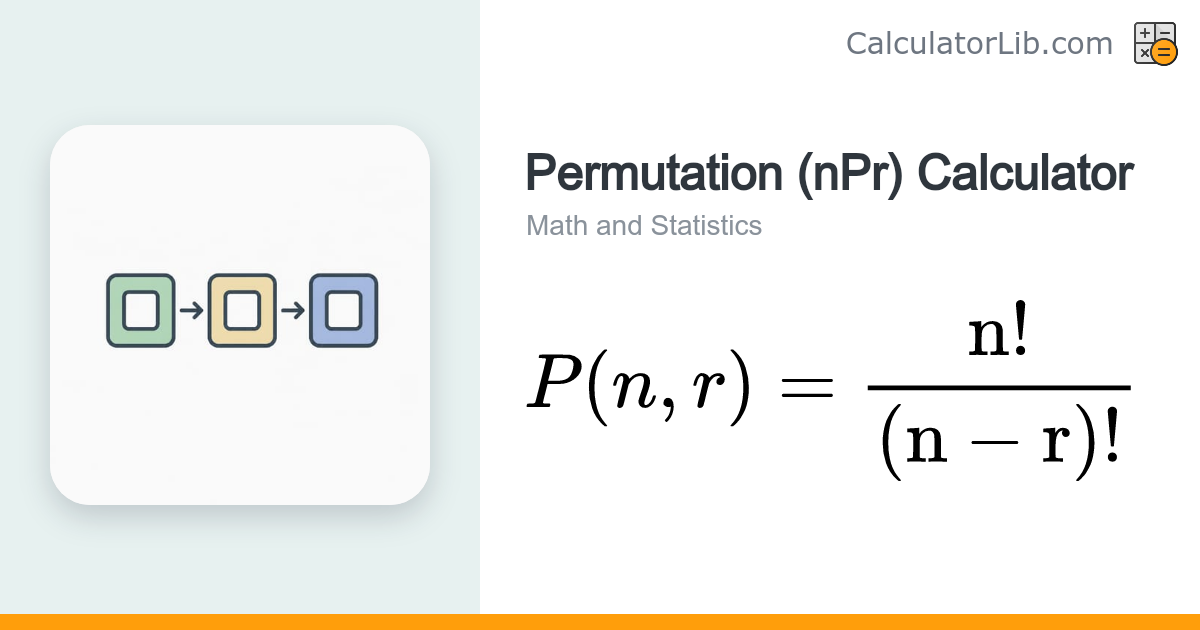 Permutation (nPr) Calculator — P(n, r) - CalculatorLib