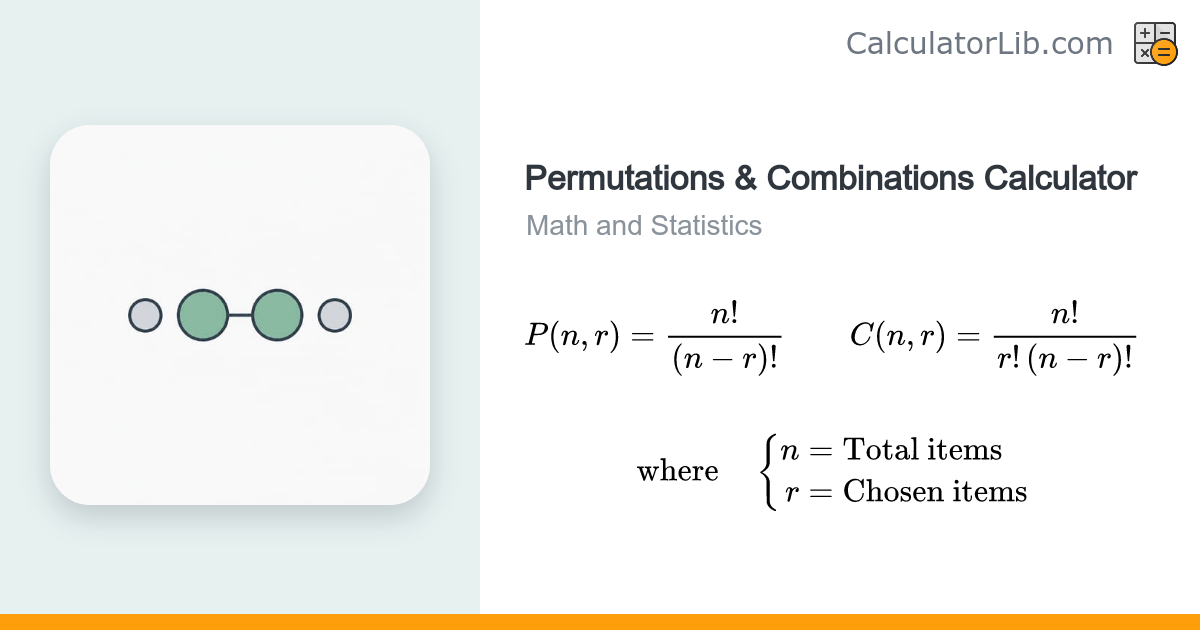 Permutations & Combinations Calculator (nPr, nCr) - CalculatorLib