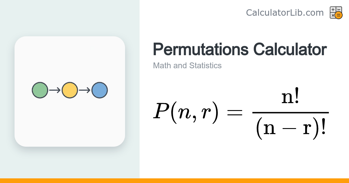 Permutations Calculator – Calculate nPr from n and r - CalculatorLib