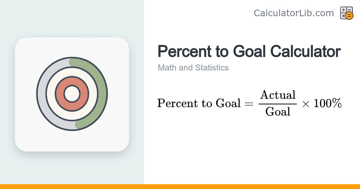 Percent to Goal Calculator | Progress Tracker - CalculatorLib