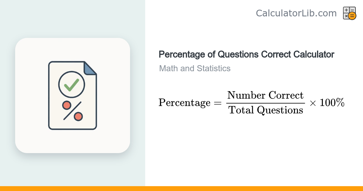 Percentage Correct Calculator | Right Out of Total - CalculatorLib