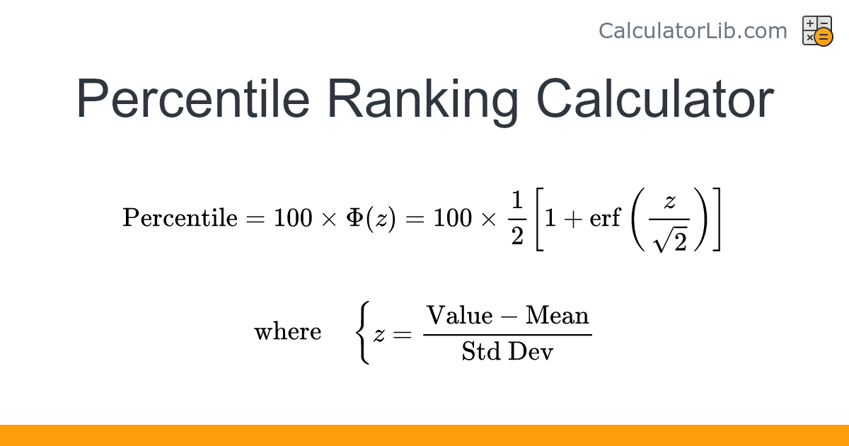 Percentile Ranking Calculator – Z-Score to Percentile - CalculatorLib