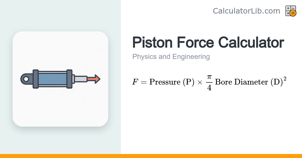 Piston Force Calculator | Hydraulic & Pneumatic Force - CalculatorLib