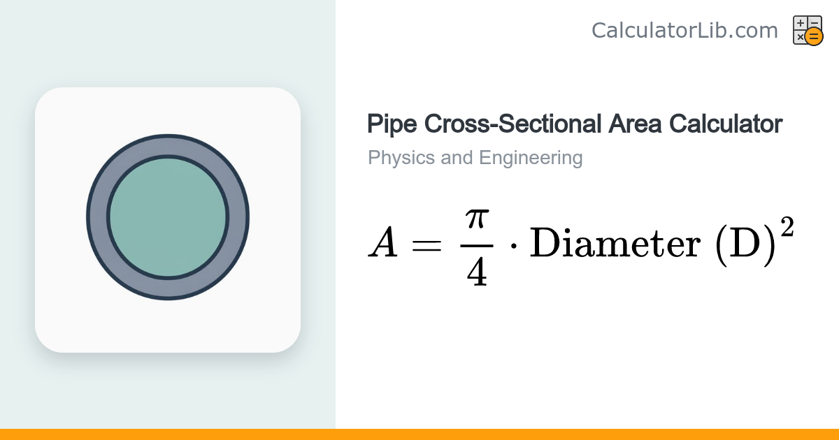 Pipe Cross-Sectional Area Calculator | A = πD²/4 - CalculatorLib