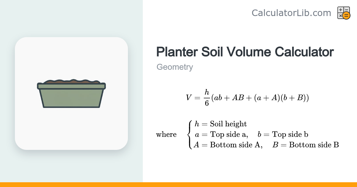 Planter Soil Volume Calculator (Tapered Pot) - CalculatorLib