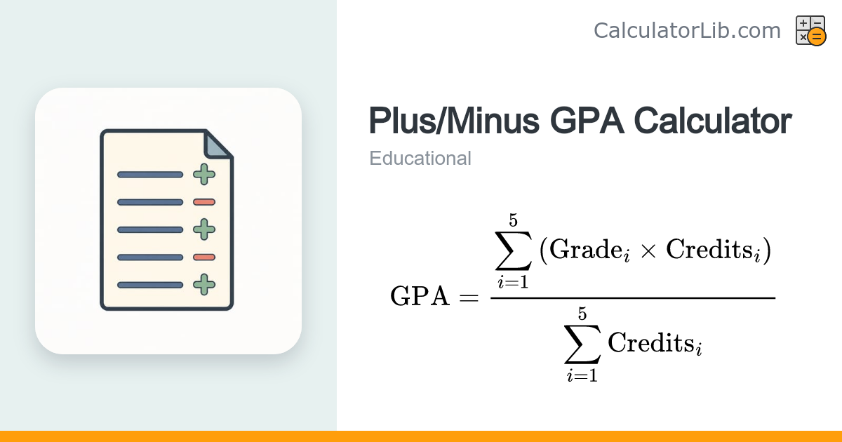 Plus/Minus GPA Calculator (+/- Letter Grade Scale) - CalculatorLib