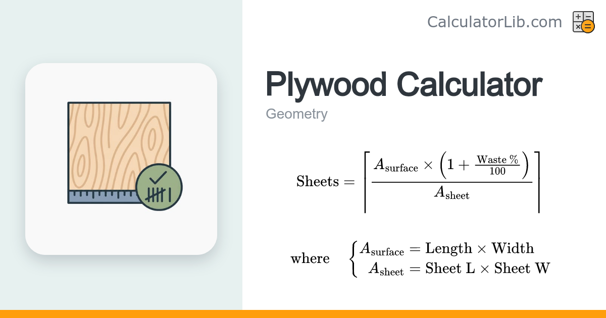 Plywood Calculator - Sheets Needed Estimator - CalculatorLib
