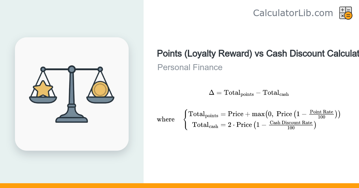 Points vs Cash Discount Calculator: Which Saves More? - CalculatorLib