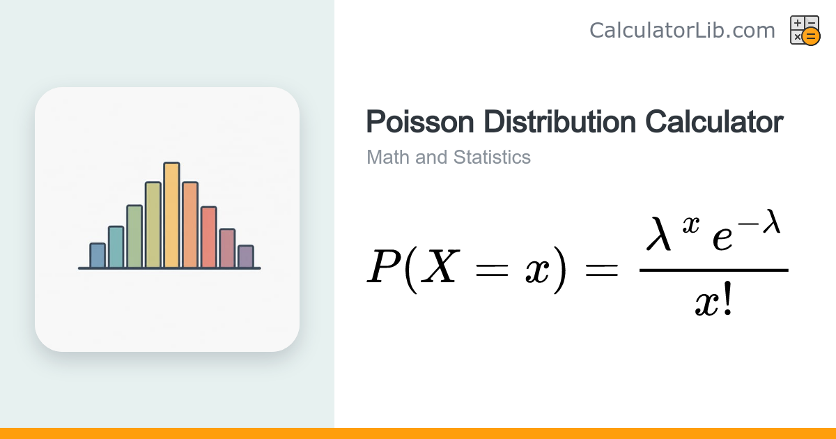Poisson Distribution Calculator - PMF, CDF Table & Graph - CalculatorLib