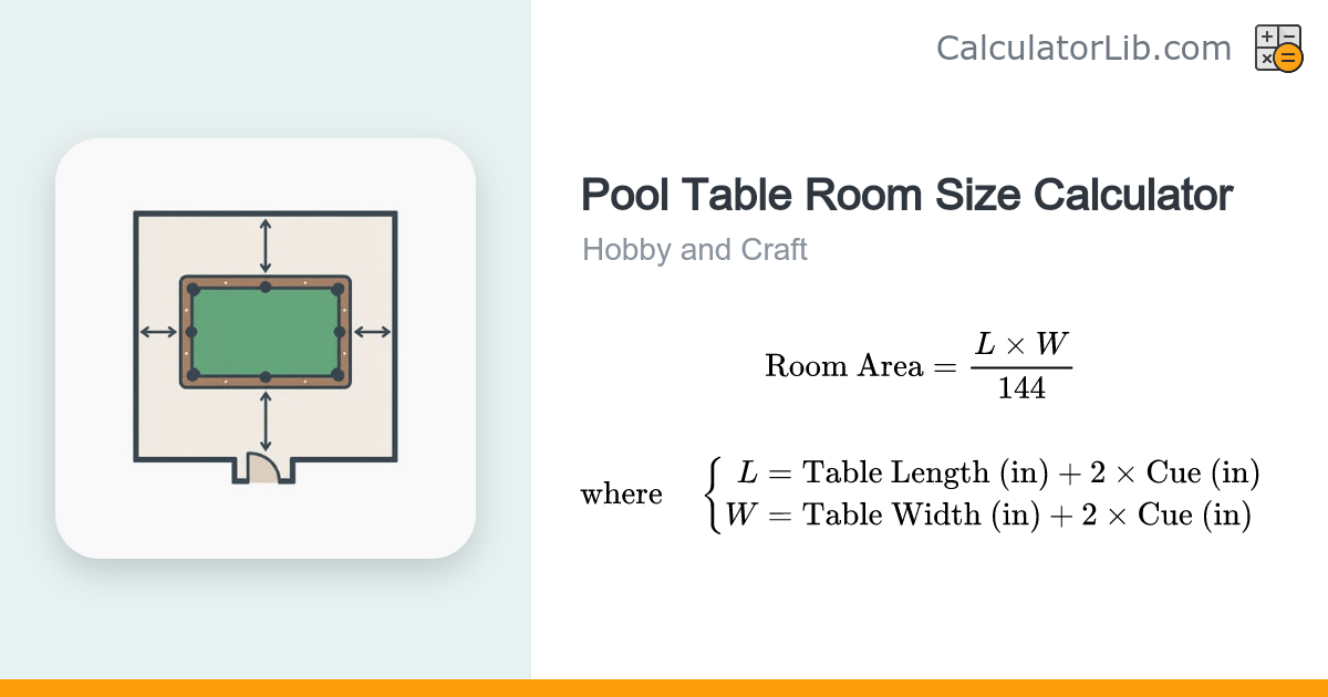 Pool Table Room Size Calculator | Space Planner - CalculatorLib