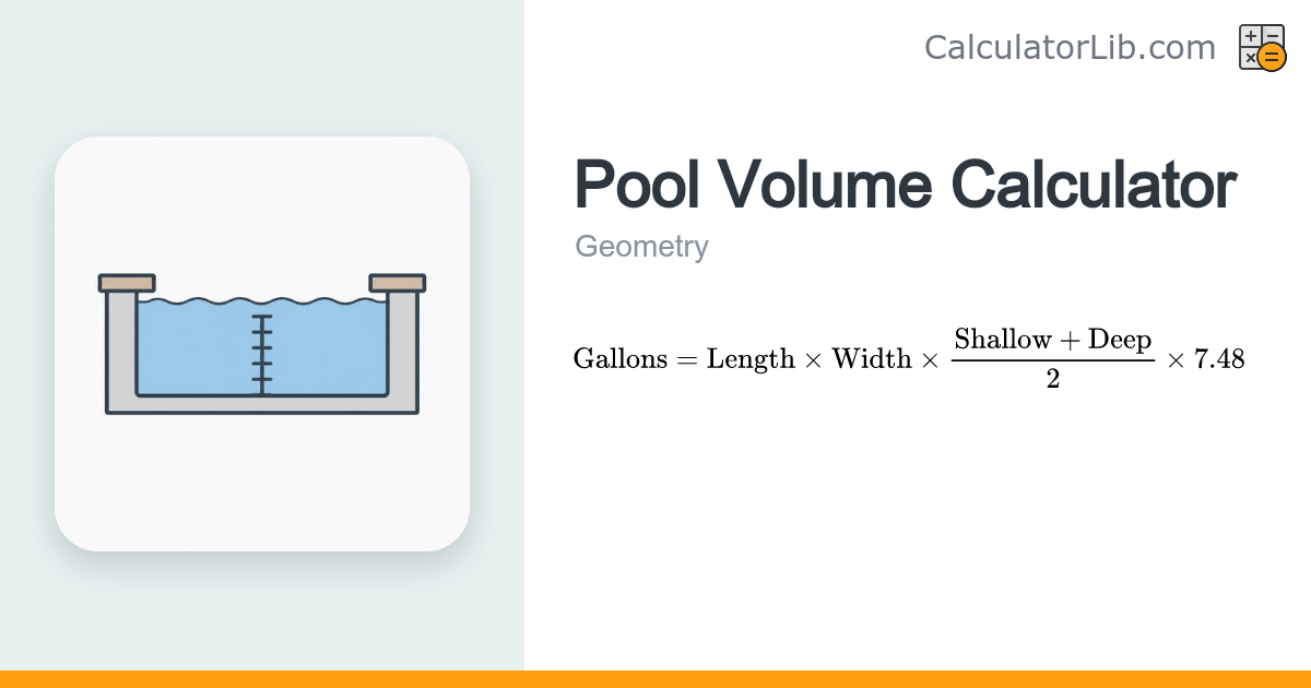 Pool Volume Calculator (Gallons) - Rectangular - CalculatorLib
