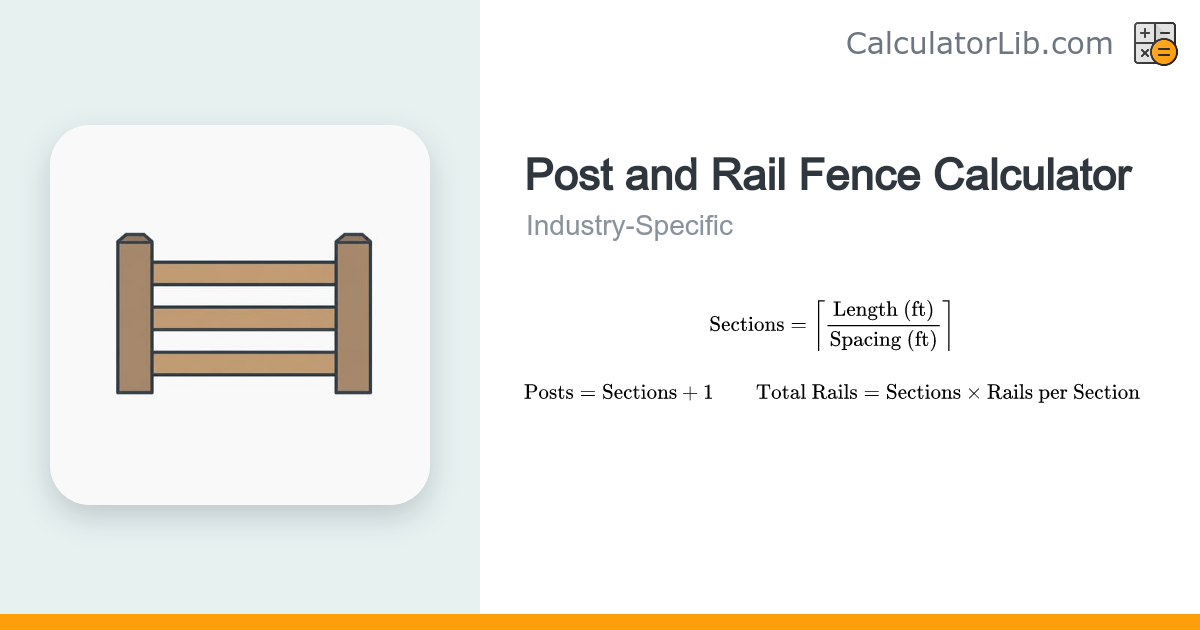 Post and Rail Fence Calculator | Posts & Rails - CalculatorLib