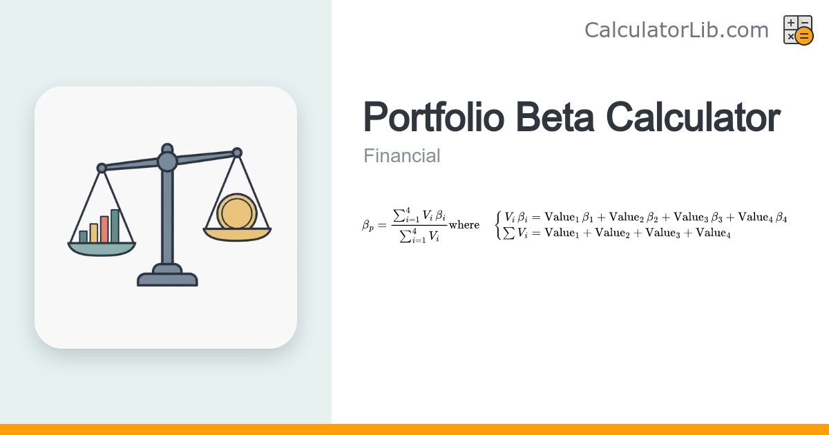 Portfolio Beta Calculator - Weighted Beta Tool - CalculatorLib