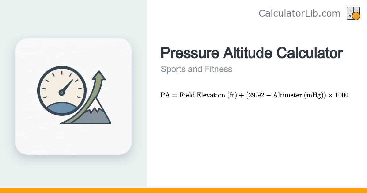Pressure Altitude Calculator | Aviation Tool - CalculatorLib