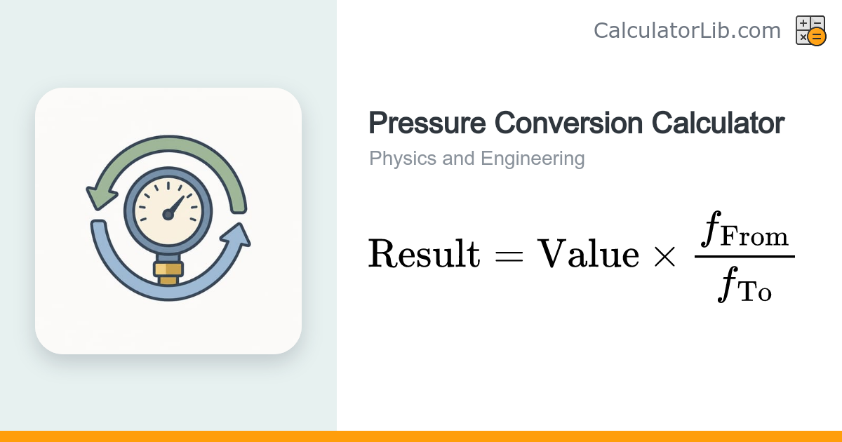Pressure Conversion Calculator - Pa, bar, psi, atm - CalculatorLib