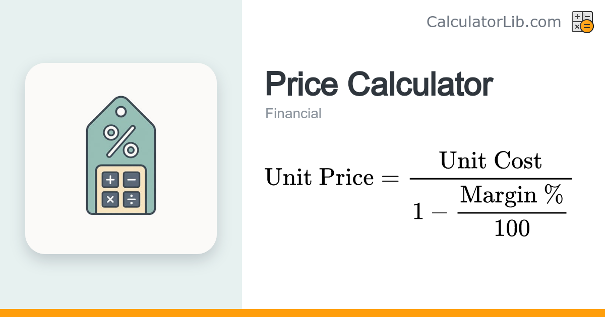Price Calculator — Selling Price from Cost & Margin - CalculatorLib
