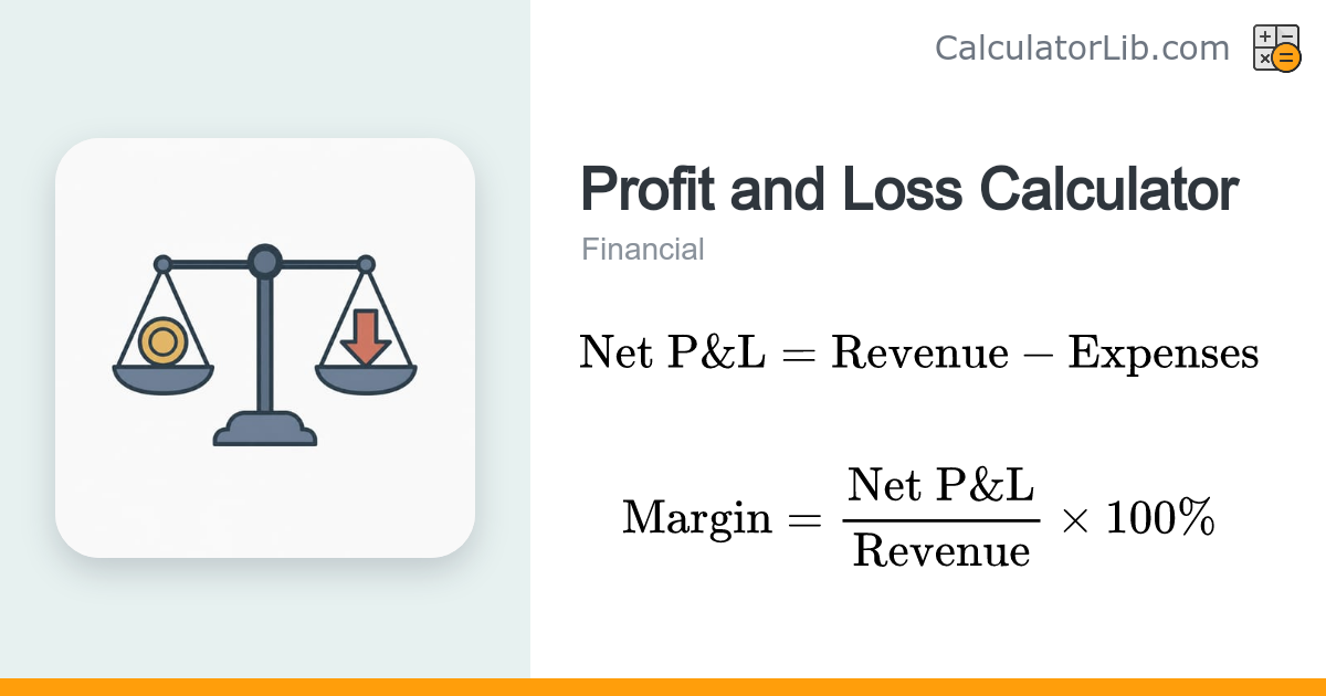 Profit and Loss Calculator | Net P&L from Income & Expenses - CalculatorLib