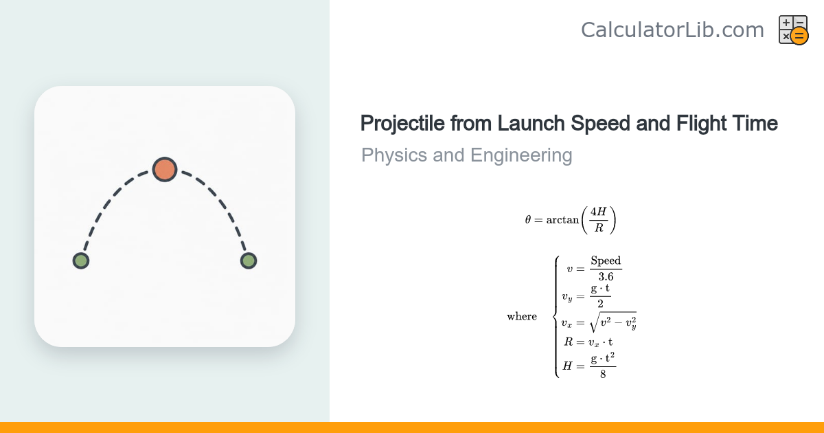 Projectile Calculator from Launch Speed and Flight Time - CalculatorLib
